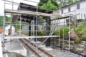 Bau eines Unterstandes für den Bahnpostwagen Nr. 1700